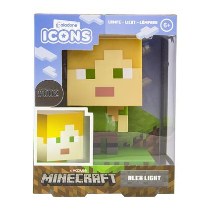 Paladone Minecraft Alex Icon Light BDP Mini Lampada da Notte Divertente Pixelated Super Bright Collezionabile, Multicolore