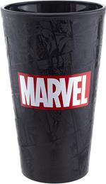 Marvel Bicchiere Nero con Filigrana - Glass With Logo 400 Ml - Paladone Products