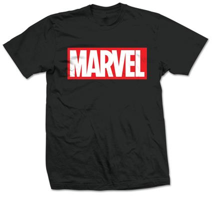T-Shirt unisex Marvel Comics. Marvel Box Logo Nero