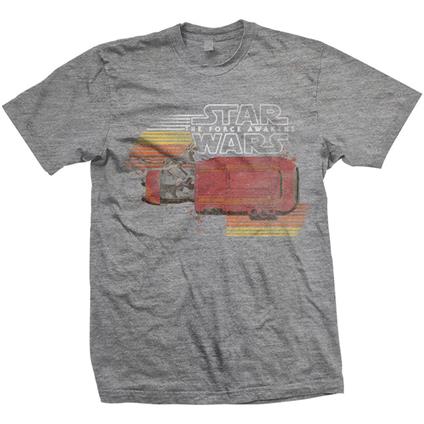 T-Shirt unisex Star Wars Rey Speeder Retro Mens Grey