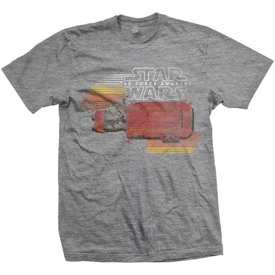 T-Shirt unisex Star Wars Rey Speeder Retro Mens Grey