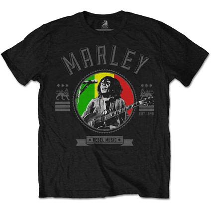 T-Shirt Unisex Bob Marley. Rebel Music Seal