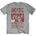 T-Shirt Unisex AC/DC. Highway To Hell World Tour 1979/1980 Special Edition Grey