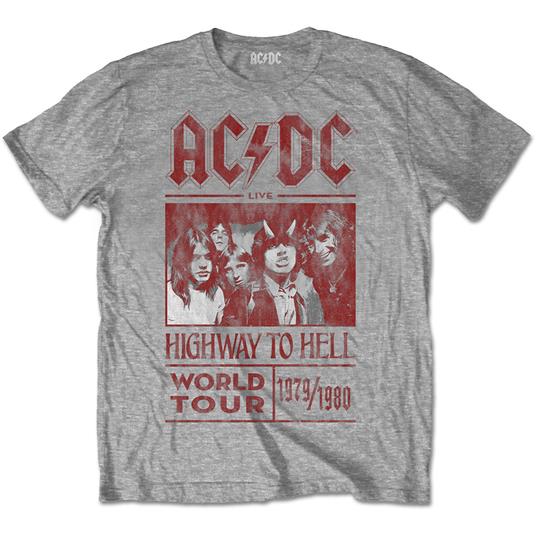 T-Shirt Unisex AC/DC. Highway To Hell World Tour 1979/1980 Special Edition Grey