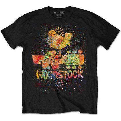 T-Shirt Unisex Woodstock. Splatter Special Edition Black