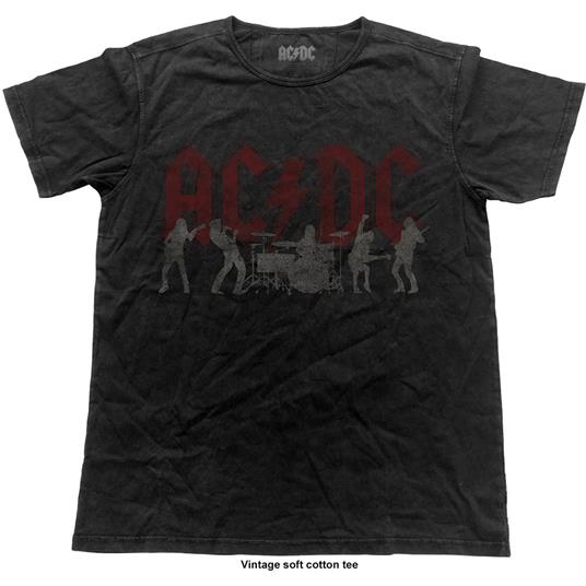 T-Shirt Unisex Tg. S Ac/Dc. Silhouettes Vintage Finish