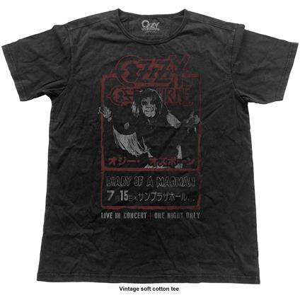 T-Shirt Unisex Tg. S Ozzy Osbourne. Japan Flyer Vintage Finish