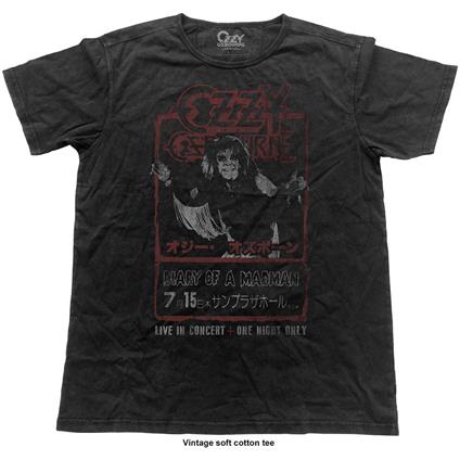 T-Shirt Unisex Tg. S Ozzy Osbourne. Japan Flyer Vintage Finish