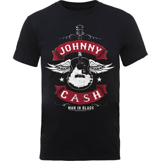 T-Shirt Unisex Johnny Cash. Winged Guitar