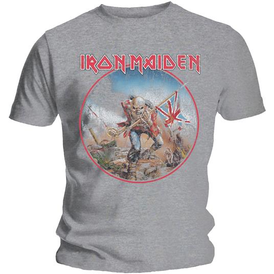 T-Shirt Unisex Tg. S Iron Maiden. Trooper Vintage Circle
