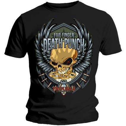 T-Shirt Unisex Tg. L Five Finger Death Punch. Trouble