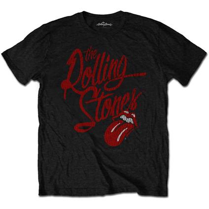 T-Shirt Unisex Tg. S. Rolling Stones Script Logo Soft-Hand Inks