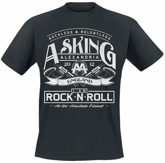 Asking Alexandria Men'S Tee: Rock N' Roll Retail Pack Large