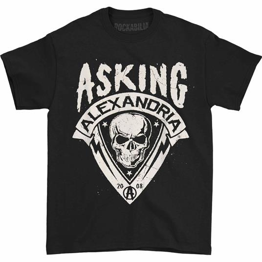 Asking Alexandria Men'S Tee: Skull Shield Retail Pack Large