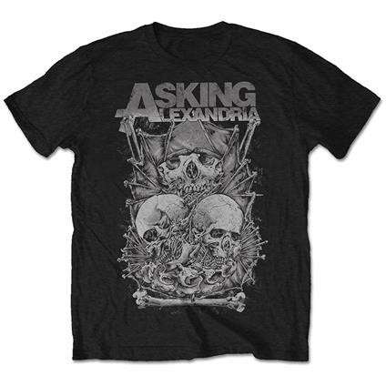 Asking Alexandria Men'S Tee: Skull Stack Retail Pack Small