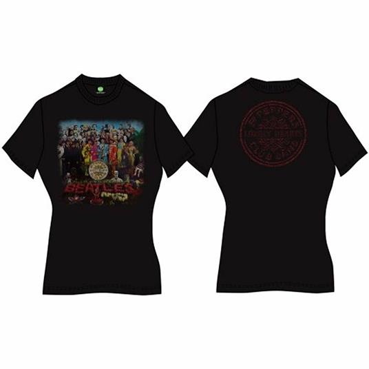 T-Shirt Donna Tg. 2XL. Beatles: Sgt Pepper Black