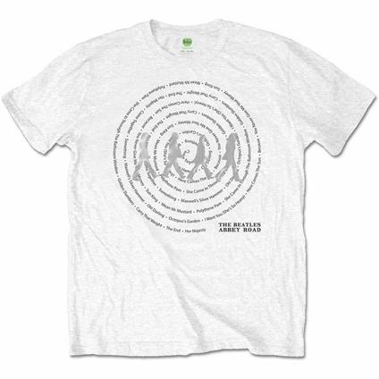 T-Shirt Unisex Tg. S  Beatles. Abbey Road Songs Swirl White