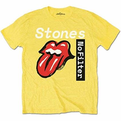 T-Shirt Unisex Tg. 2XL Rolling Stones. No Filter Text Yellow