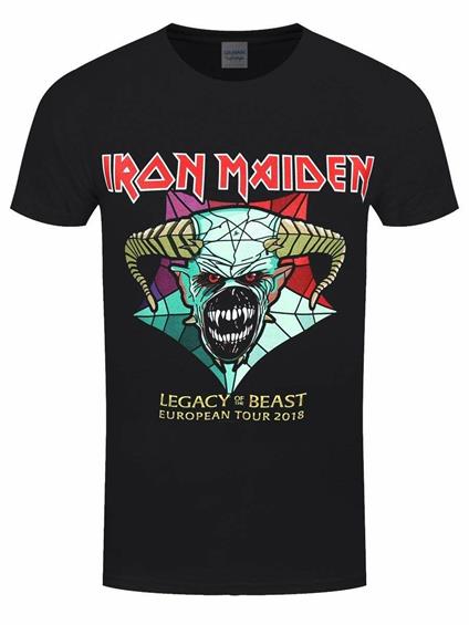 T-Shirt Unisex Iron Maiden. Legacy Of The Beast Tour (Back Print). Taglia 2XL