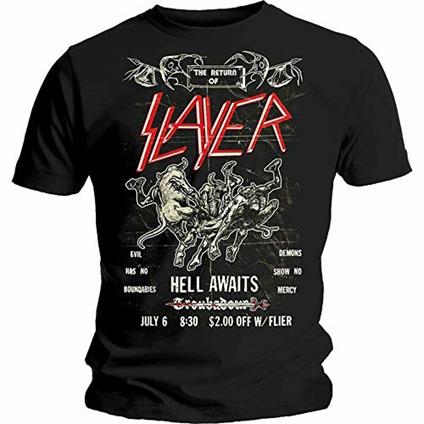 T-Shirt Unisex Slayer. Vintage Flyer. Taglia XL