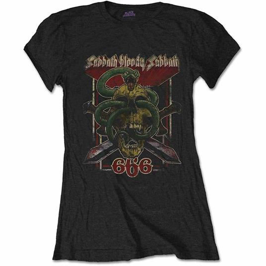 T-Shirt Donna Tg. L. Black Sabbath: Bloody Sabbath 666