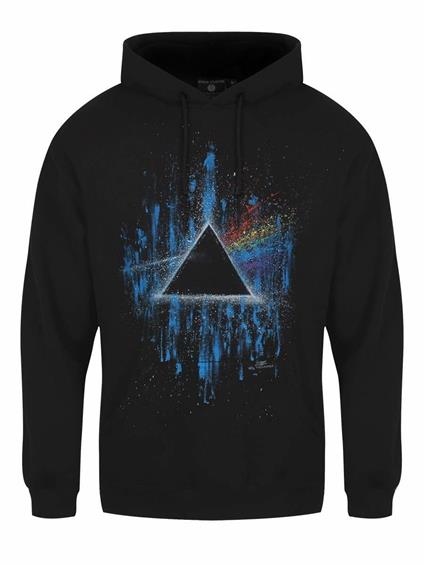 Felpa Con Cappuccio Unisex Tg. L. Pink Floyd: The Dark Side Of The Moon Blue Splatter