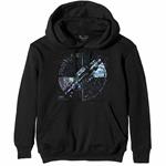 Felpa Con Cappuccio Unisex Tg. 2XL. Pink Floyd: Machine Greeting Blue