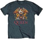 T-Shirt Unisex Tg. L. Queen: Classic Crest Blue