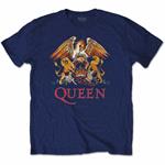 T-Shirt Unisex Tg. M. Queen: Classic Crest Blue