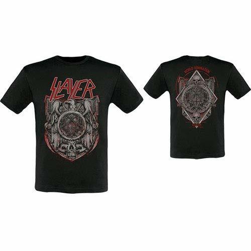 T-Shirt Unisex Slayer. Medal 2013/2014 Dates (Ex-Tour With Back Print). Taglia S