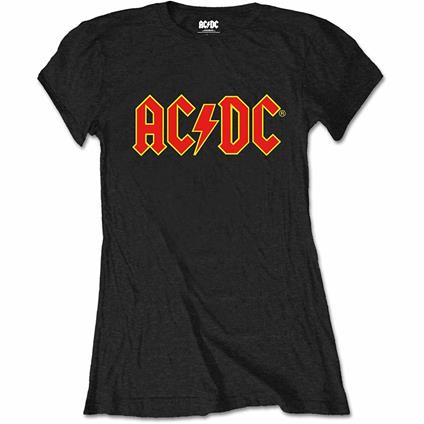 T Shirt Donna Tg. M. Ac Dc Logo Black ND Idee regalo IBS