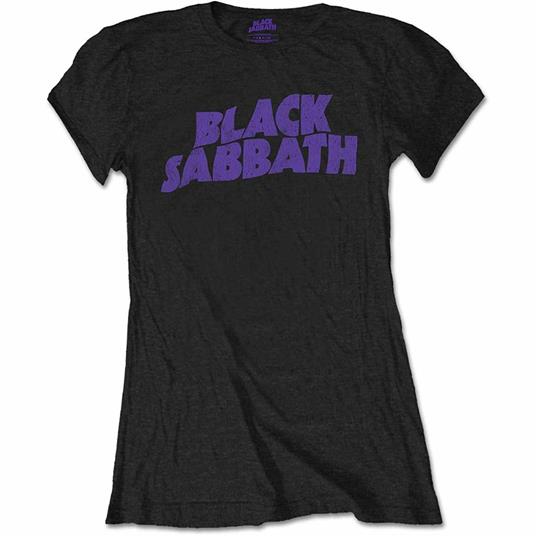 T-Shirt Donna Tg. M. Black Sabbath - Wavy Logo Vintage