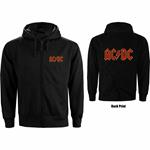 Felpa Con Cappuccio Unisex Tg. XL Ac/Dc Zipped Logo