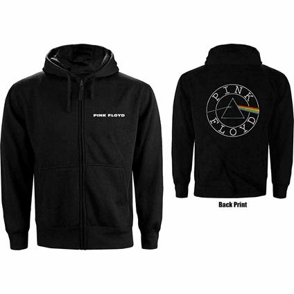 Felpa Con Cappuccio Unisex Tg. L. Pink Floyd - Zipped Circle Logo