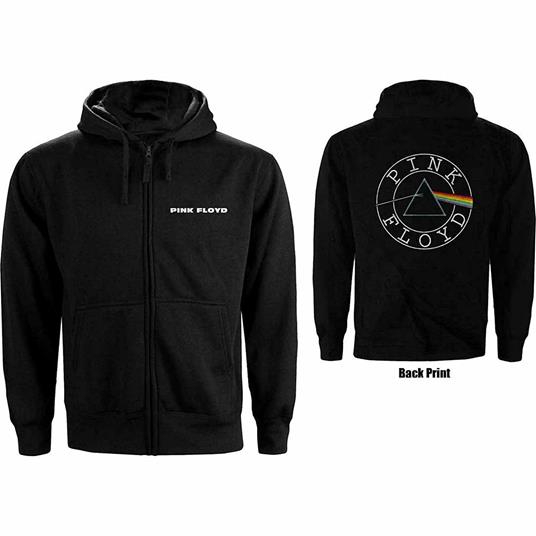 Felpa Con Cappuccio Unisex Tg. L. Pink Floyd - Zipped Circle Logo