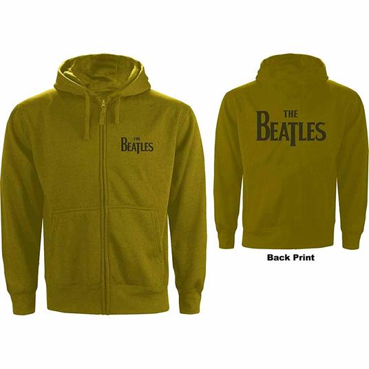 Felpa Con Cappuccio Unisex Tg. L Beatles: Drop T Logo Zipped Green