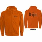 Felpa Con Cappuccio Unisex Tg. 2XL Beatles: Drop T Logo Zipped Orange