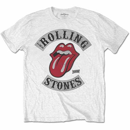 T-Shirt Unisex Tg. XL. Rolling Stones - Tour 78 White