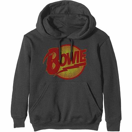 Felpa Con Cappuccio Unisex Tg. XL David Bowie: Vintage Diamond Dogs Logo