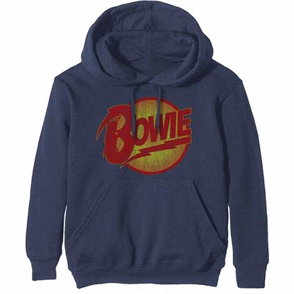 Felpa Con Cappuccio Unisex Tg. 3XL David Bowie: Vintage Diamond Dogs Logo