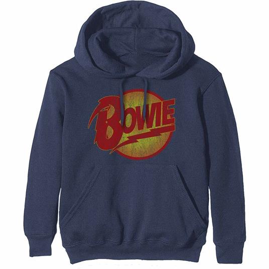 Felpa Con Cappuccio Unisex Tg. 3XL David Bowie: Vintage Diamond Dogs Logo