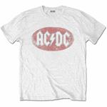 T-Shirt Unisex Tg. 2XL. Ac/Dc: Oval Logo Vintage