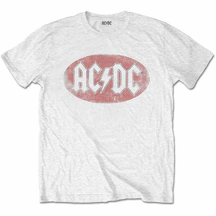 T-Shirt Unisex Tg. 2XL. Ac/Dc: Oval Logo Vintage