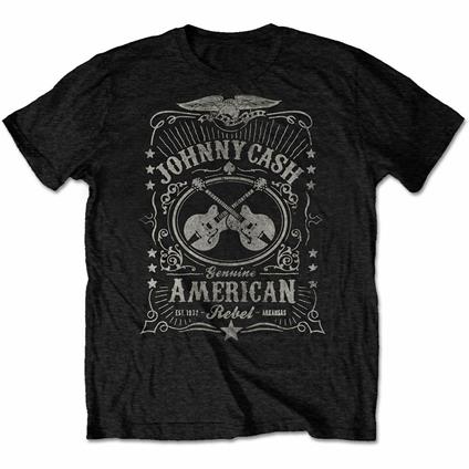 T-Shirt Unisex Tg. M. Johnny Cash: American Rebel