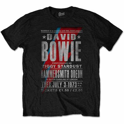 T-Shirt Unisex Tg. L. David Bowie: Hammersmith Odeon