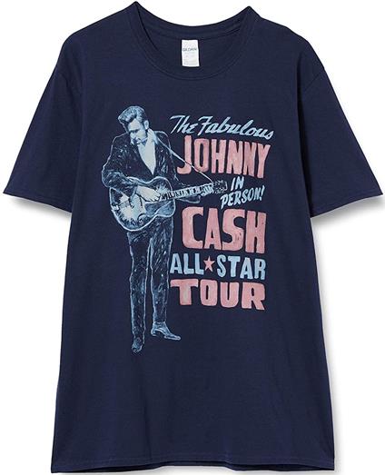 T-Shirt Unisex Tg. L Johnny Cash. All Star Tour