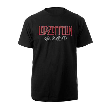 T-Shirt Unisex Tg. S. Led Zeppelin: Logo & Symbols