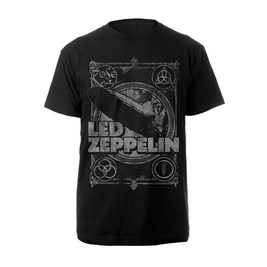 T-Shirt Unisex Tg. L. Led Zeppelin: Vintage Print Lz1