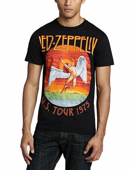 T-Shirt Unisex Tg. L. Led Zeppelin: Usa Tour 75.