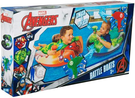 Disney 80991 - Avengers Battle Boat Coppia Tavolette Gonfiabili Con 2 Pistole Ad Acqua